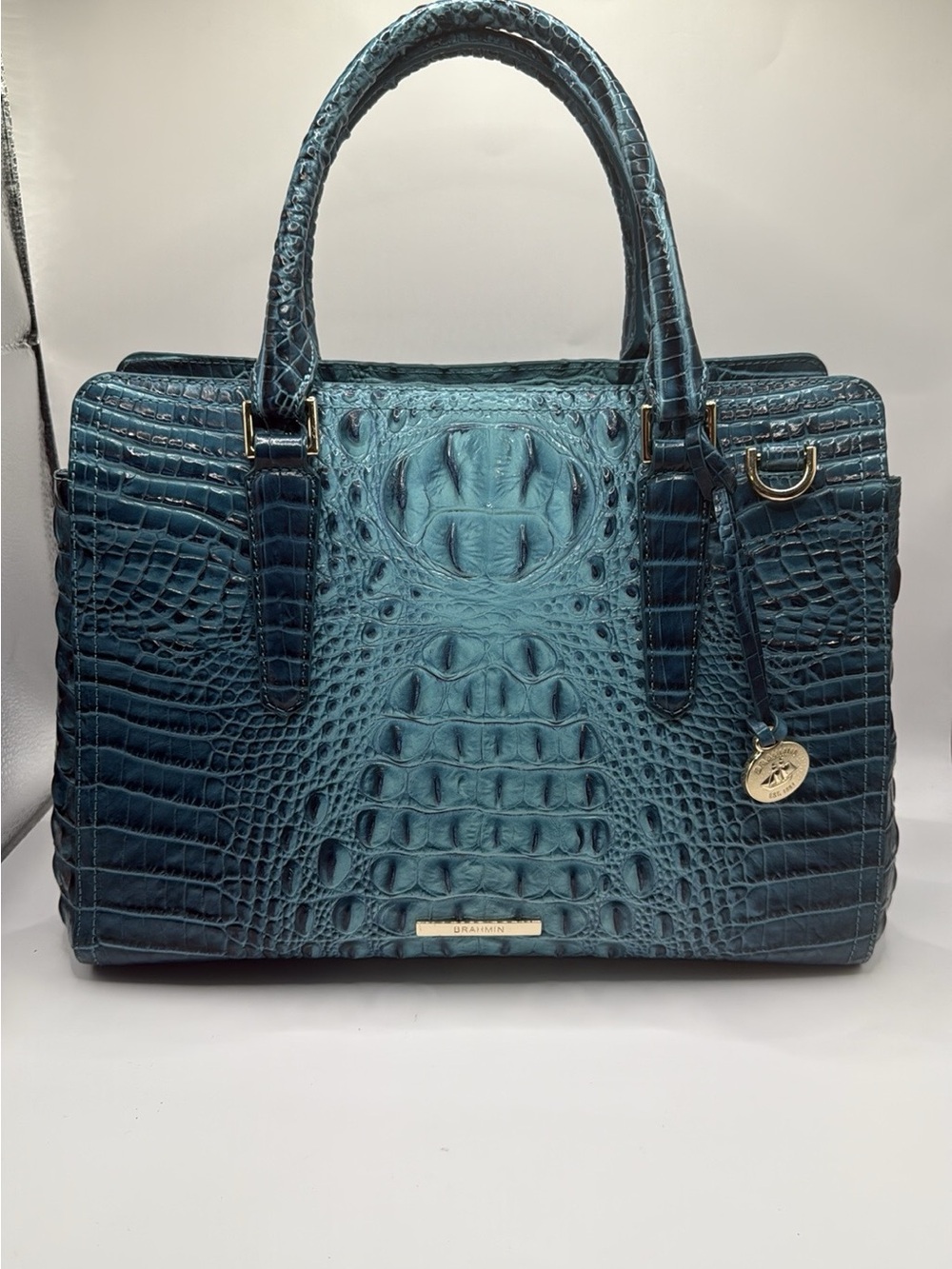 Brahmin Small Finley in Bottle Blue Ombré